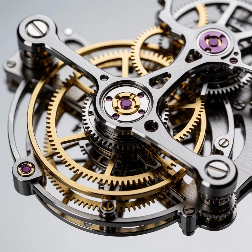 Detail mekanisme jam tangan presisi tinggi